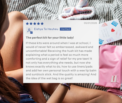 First Period Kit - Essentials + Wet Bag+ Pink Pouch