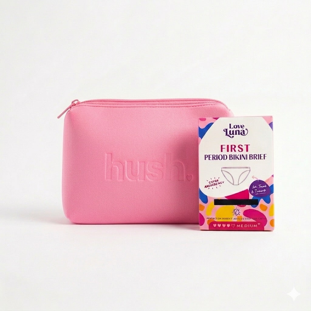 First period kit with period underwear 