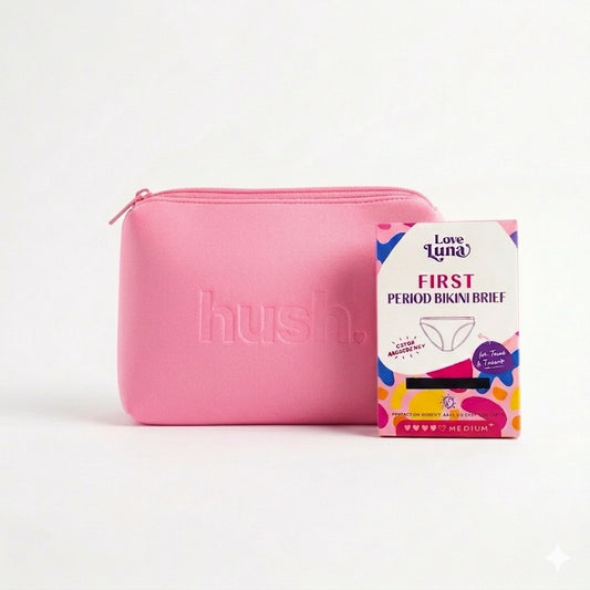 First period kit with period underwear 