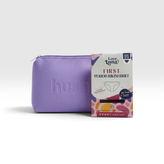 Ultimate First Period Kit - Essentials Kit + Purple Pouch + Period Underwear