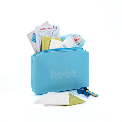First Period Kit -  Essentials Set + Cotton Candy Blue Pouch