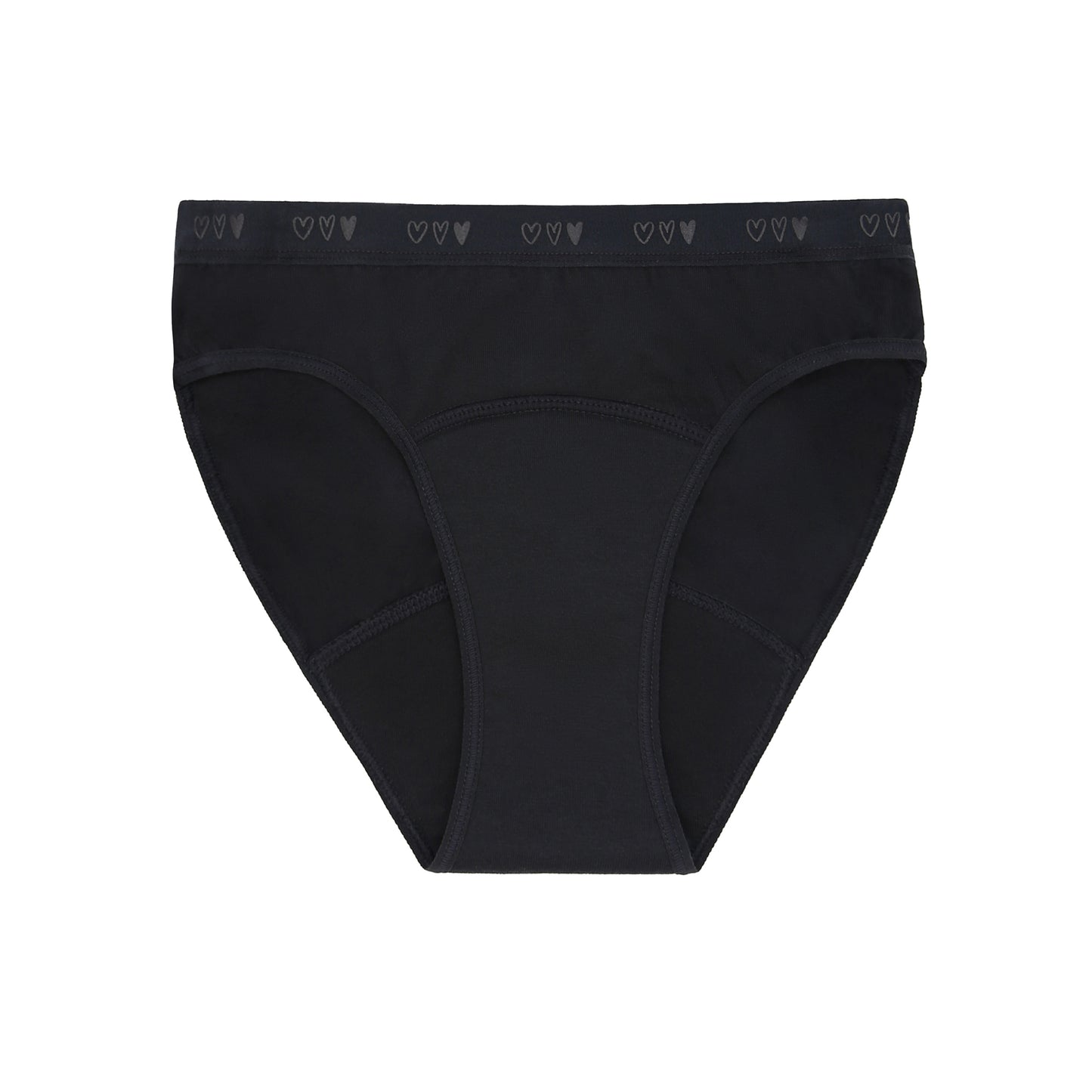 Love Luna Teen First Period Bikini Briefs – Black Hearts